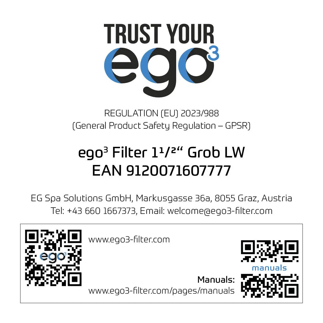 Filterkartusche ORIGINAL EGo3 einzeln 