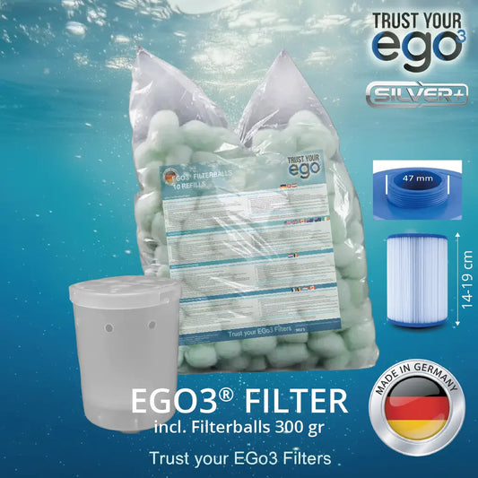 Set 1LW - 1 1/2" (ca. 46mm) FEIN Gewinde NIEDRIGER Filter für bestimmte Wellis Modelle inklusive 10 filterballs Füllungen