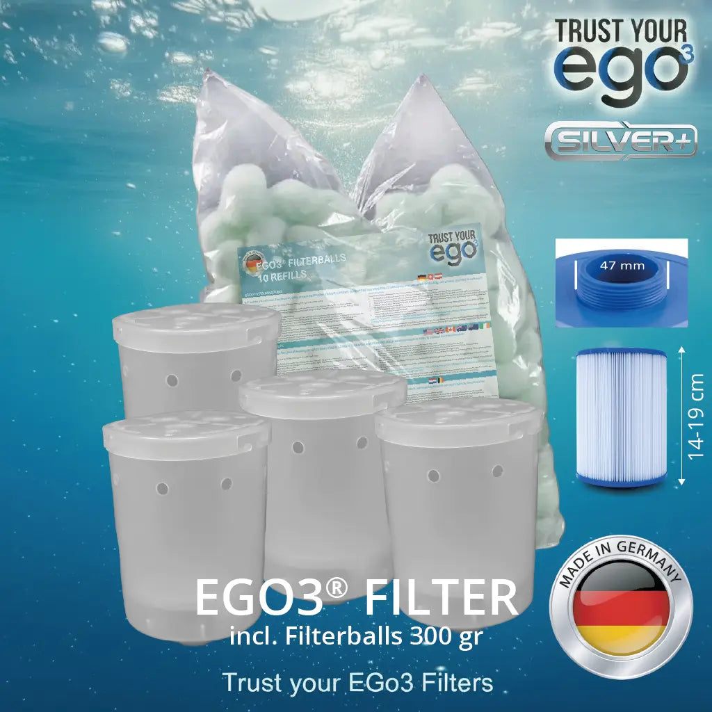 Szett 1LW - 1 1/2" (kb. 46mm) FINOM menetes ALACSONY szűrő bizonyos Wellis modellekhez, 10 szűrőgolyó töltettel együtt