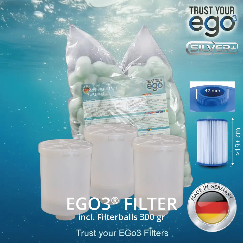 Sæt 1 - 1 1/2" (ca. 46mm) FIN gevind filter til Hotspring Spas og andre - inklusive 10 filterballs fyldninger