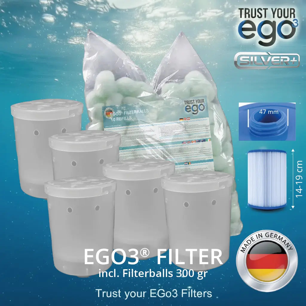 Sada 2LW - 1 1/2" (cca 46 mm) hrubý závit nízký filtr pro Balearis, Superior Wellness, Platinum Spas včetně 10 plnivých kuliček filtru