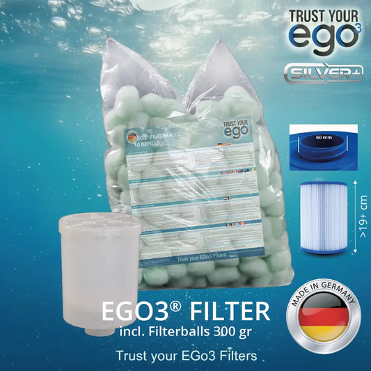 Set 4 JA – 2" (60mm) GROB Gewinde Filter für Jacuzzi inklusive 10 Filterballs Füllungen