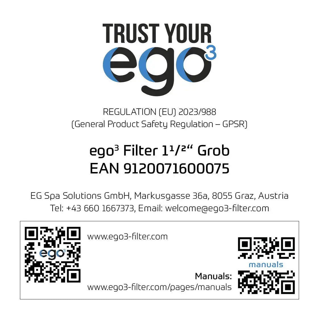 Filterkartusche ORIGINAL EGo3 einzeln 