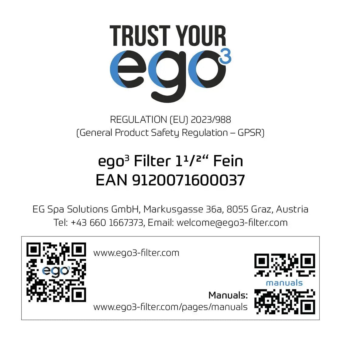 Filterkartusche ORIGINAL EGo3 einzeln 